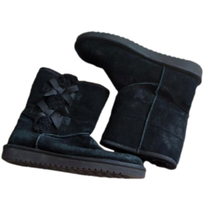 Koolaburra by Ugg Boots Size 11 Black Bows Style 1015874 Mid Calf Flexible